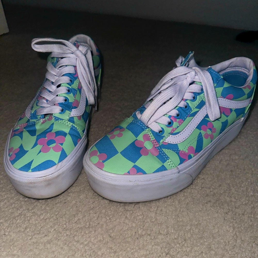 Vans limited edition floral stackform shoes women’s size 8.5
